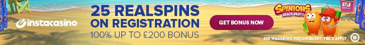 InstaCasino 25 free spins win real money
